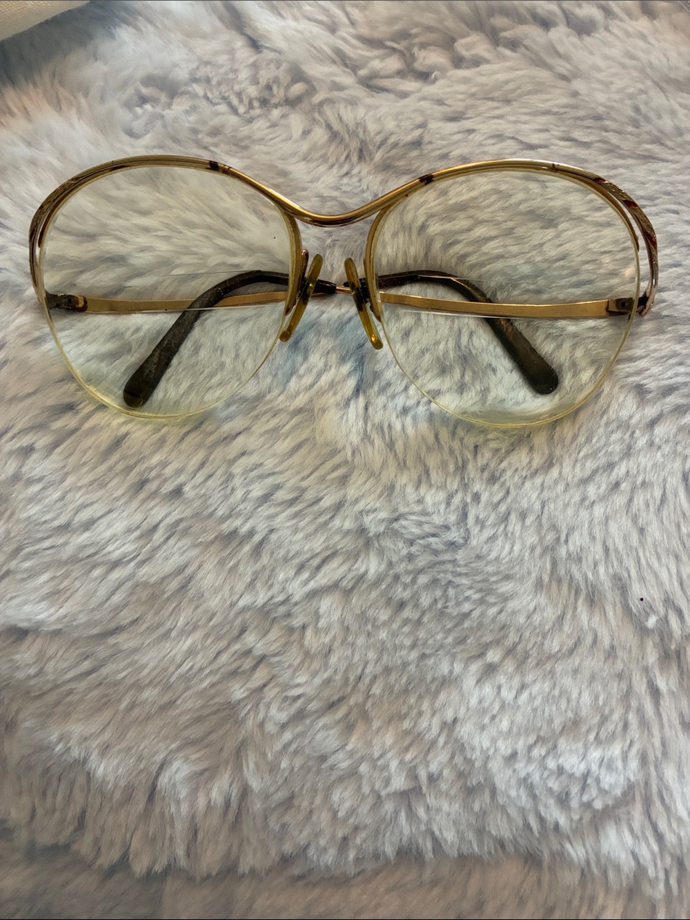 Dior Gold Metal Oversized Aviator eyeglasses